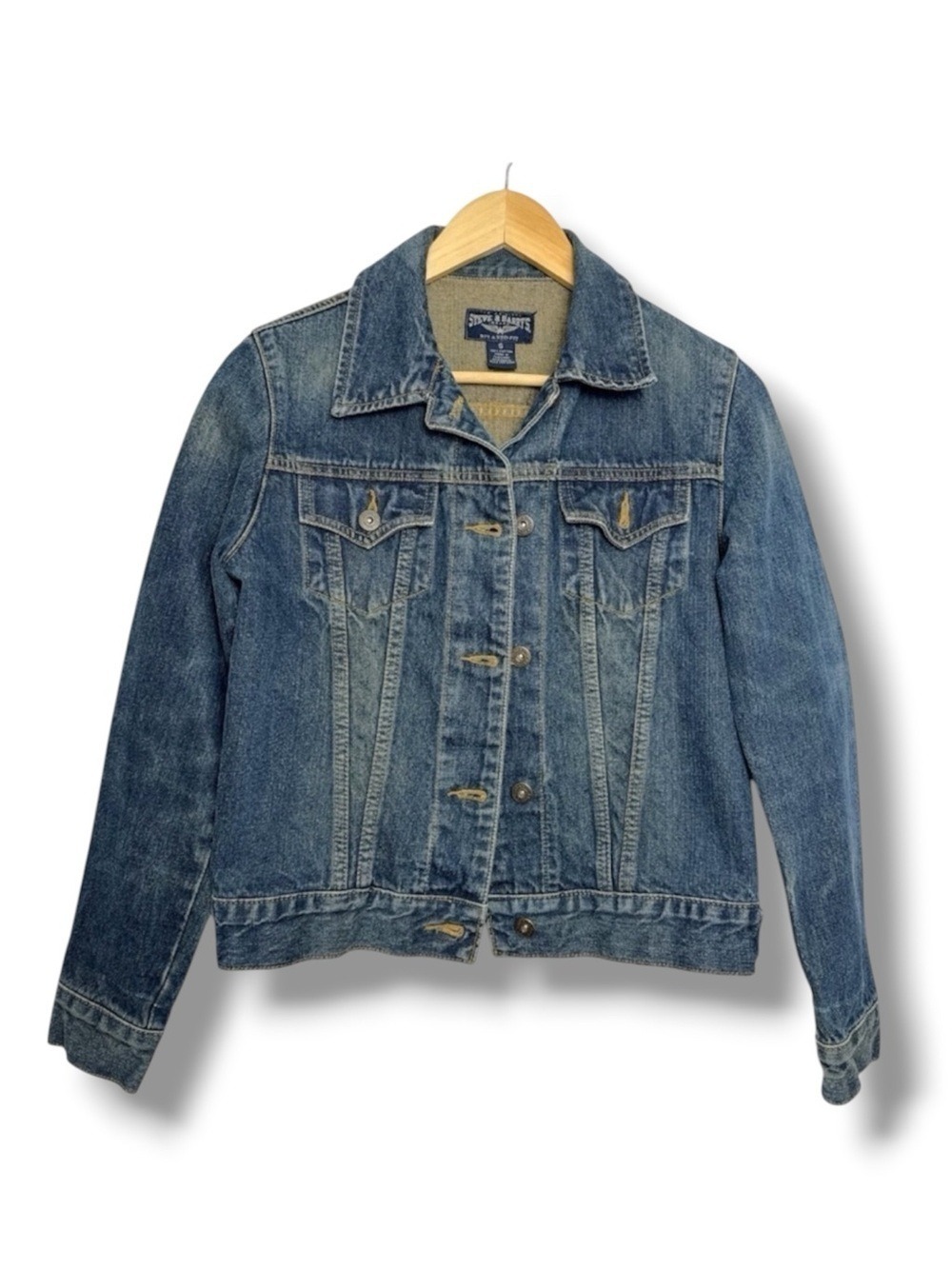 Steve & Barry’s Trucker Denim Jacket Relaxed Fit Medium Wash Size S